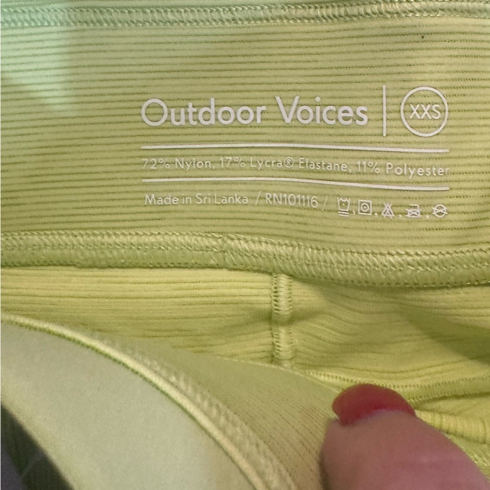 Outdoor Voices Thrive 5" Bike Shorts Neon Yellow Green XXS - Picture 9 of 11